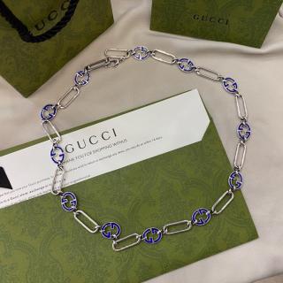 Enamel Double G Blue Purple Necklace 925silver  125usd 