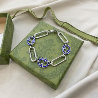 Enamel Double G Blue Purple Bracelet 925 Sliver 18cm 20 cm  58usd 