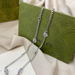Interlocking Double G Narrow Edition Enamel Necklace 925silver 54usd 
