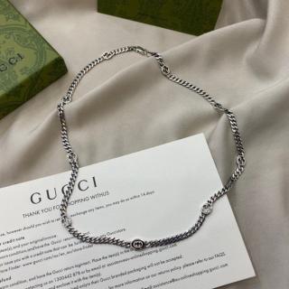 Double G Interlocking Wide Edition Necklace 925 Silver  66usd 