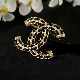 Genuine leather chain brooch  10usd