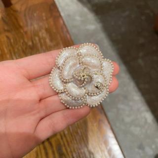 White Camellia Brooch  11usd