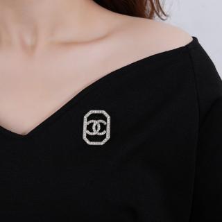 Diamond Double C Brooch  9usd 